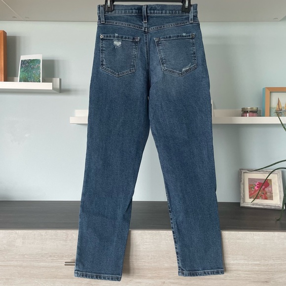 Yoga Jeans High-waisted Medium Blue Tapered Leg Mildly Distressed Jeans - Picture 2 of 12